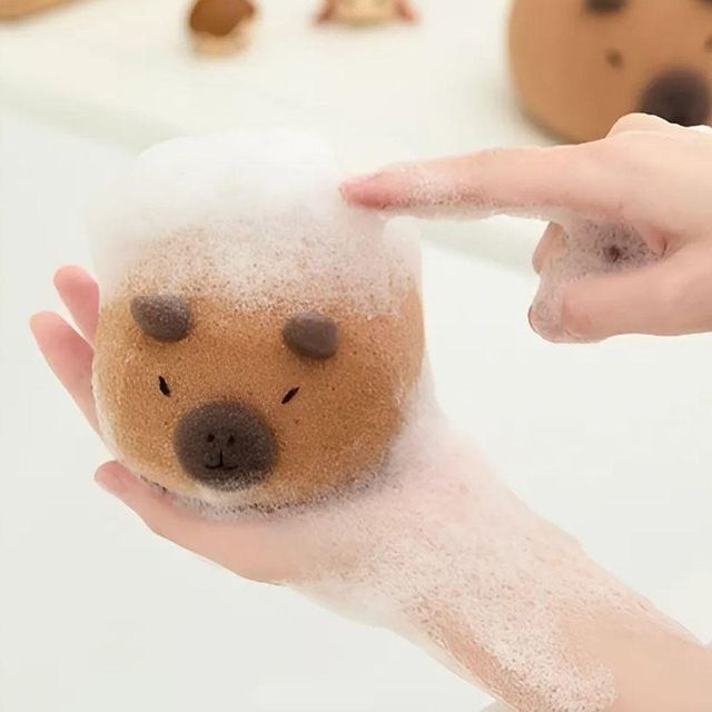 곰돌이 얼굴 샤워볼 거품 목욕 스펀지 바디브러쉬 때밀이 샤워타월 각질제거
