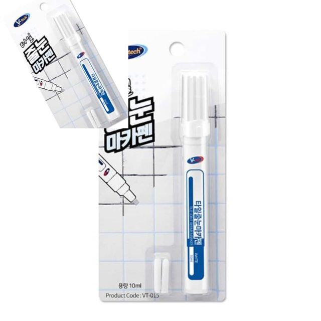 타일줄눈마카펜 10ml 브이텍 줄눈보수 줄눈셀프시공 타일줄눈보수제 줄눈보수제