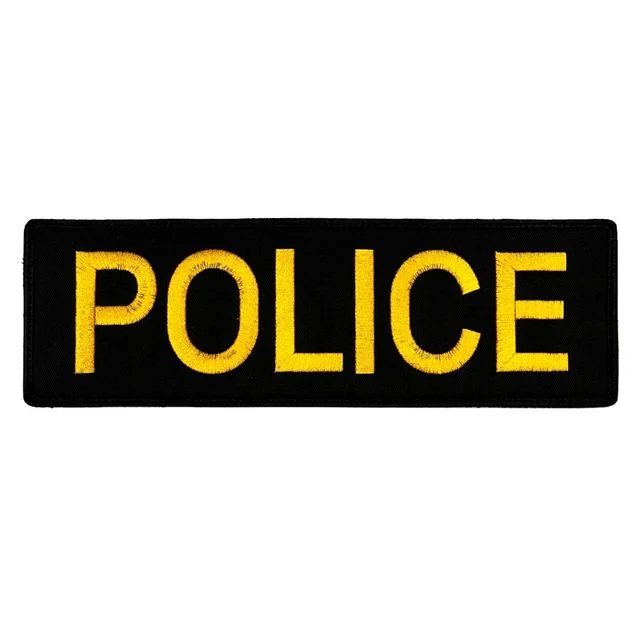 POLICE 대형 자수 패치 와펜 옐로우