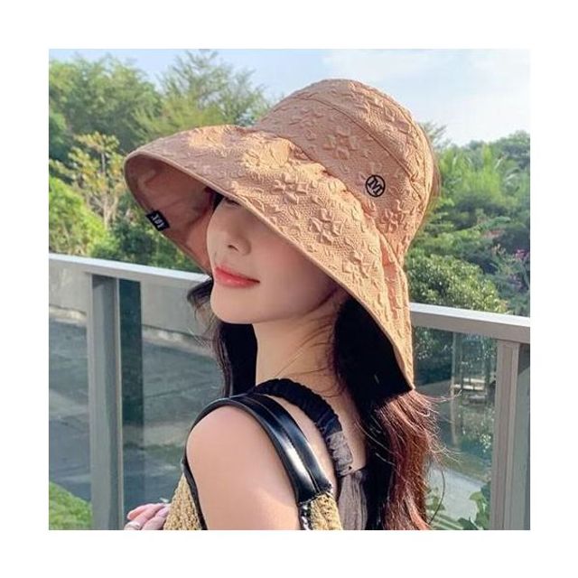 썬캡 여름 여자 벙 밀짚 왕골 자외선 여성 플라워 차단 모자