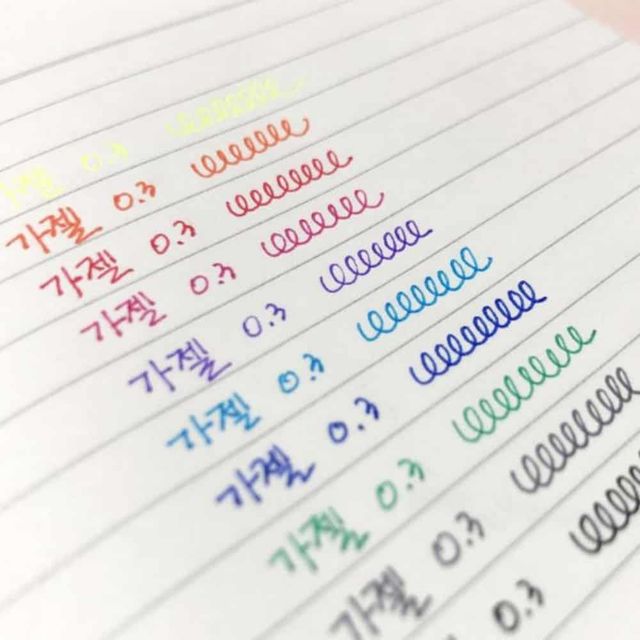 컬러 볼펜 (12개입) (그린) 공부펜 오피스볼펜 클립펜 필기펜 볼펜클립