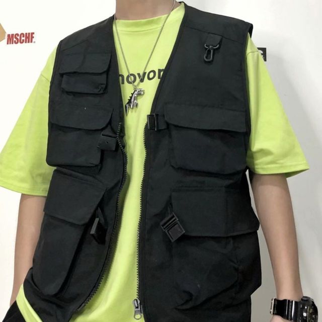 스트릿 카고조끼 기모안감 남성 겨울 포켓 조끼