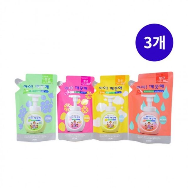 유아 거품 핸드워시 리필 아기 손 세정제 비누 200ml 3개