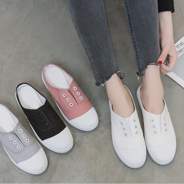 단화 뮬 스니커즈 깔끔한 베이직 운동화 캔버스화