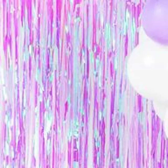 은박 풍선 생일 장식 세트, 마카롱 커튼 오로라 라벤더