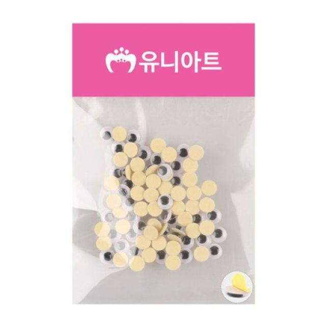 유니아트 접착 눈알 12mm 인형눈 꾸미기 양면테이프