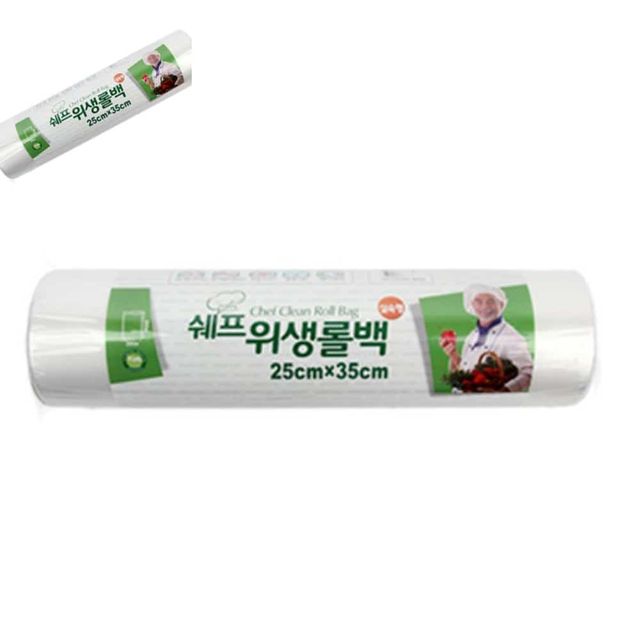 쉐프롤백 25cmX35cmX100매 롤비닐 비닐롤 비닐롤팩 비닐롤백