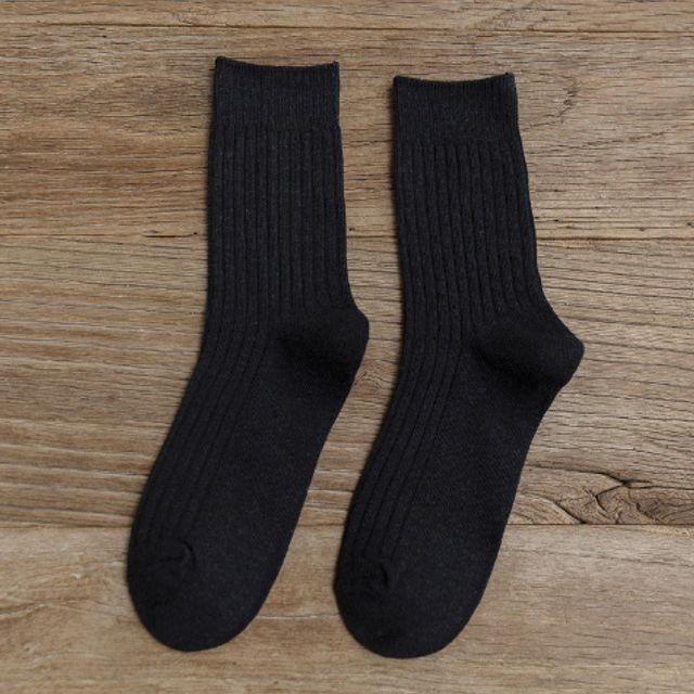 여성 무압박 골지 양말 블랙