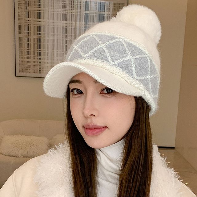 방한모자 겨울모자 방한 니트 털 모자 여성 토
