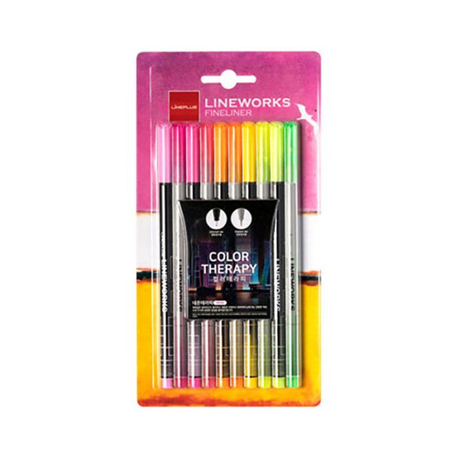 라인웍스 네온 컬러 10P 블리스터 0.3mm 화인라이너 X2개