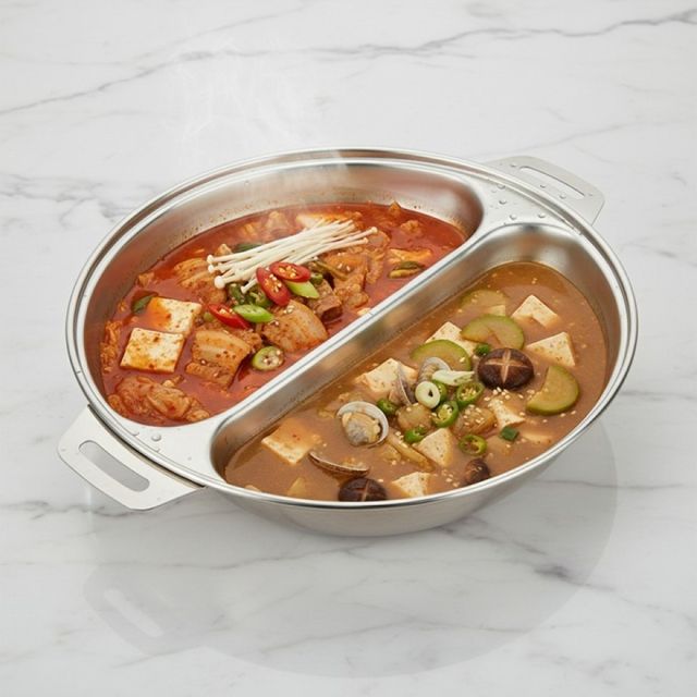 샤브샤브 냄비 훠궈 반반냄비 업소용 올스텐 양단냄비 30.7cm