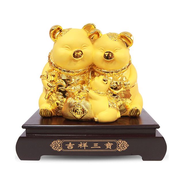 사라코 황금복돼지 3부자 대 33cm x 21cm x 30cm
