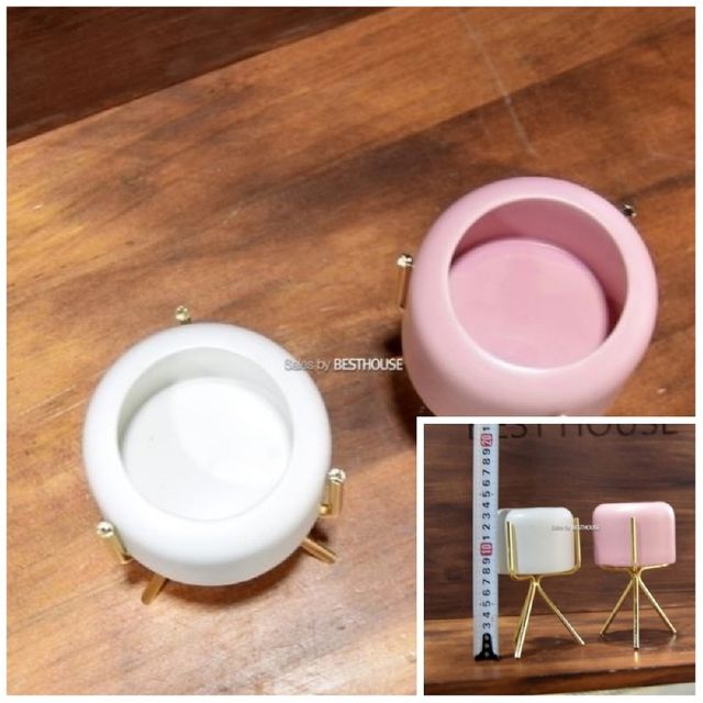 도기 다육이화분 미니 골드스텐드팟 8x6cm 도기화분 도자기화분 화분도기 도자기화분통