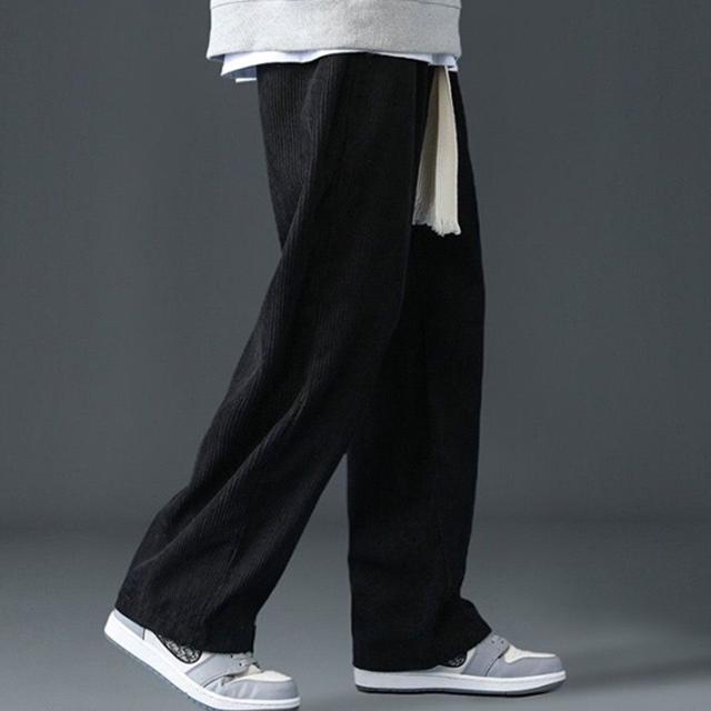 남성 와이드 코듀로이 허리 밴딩 팬츠 데일리 바지