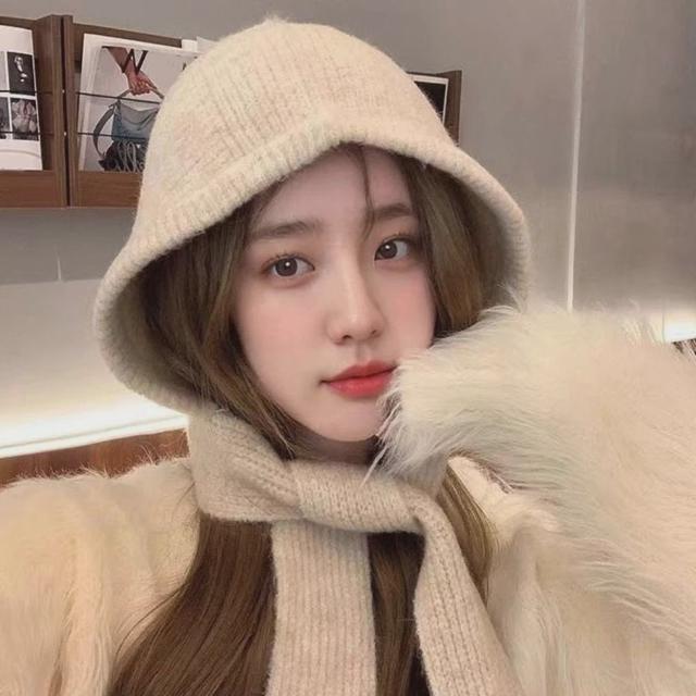 여자 쁘띠 머플러 넥워머 달린 후드 바라클라바