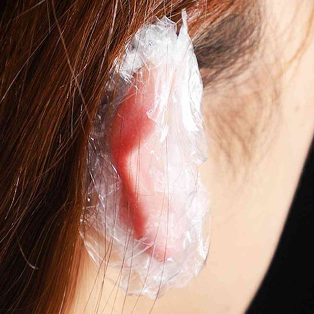 원포 비닐 미용실 귀마개 100개 염색귀마개 일회용귀마개 파마용품 비닐귀마개 헤어미용재료