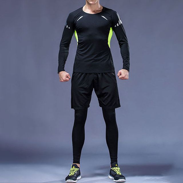 형광 포인트 트레이닝복 상하의 세트 레깅스