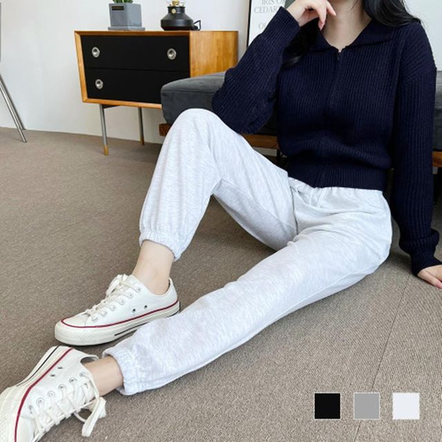 캐쥬얼 여자바지 빅사이즈 면바지 배기바지 면 일자