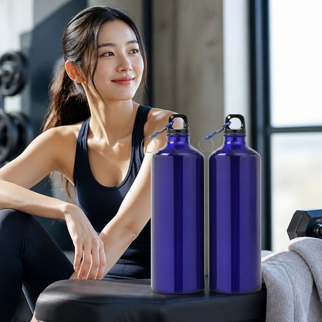 알루미늄 스포츠 물통 750ml 2p 세트, 블루 물병