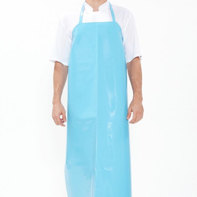 다용도 방수 목에 거는 양면 앞치마 롱타입 블루
