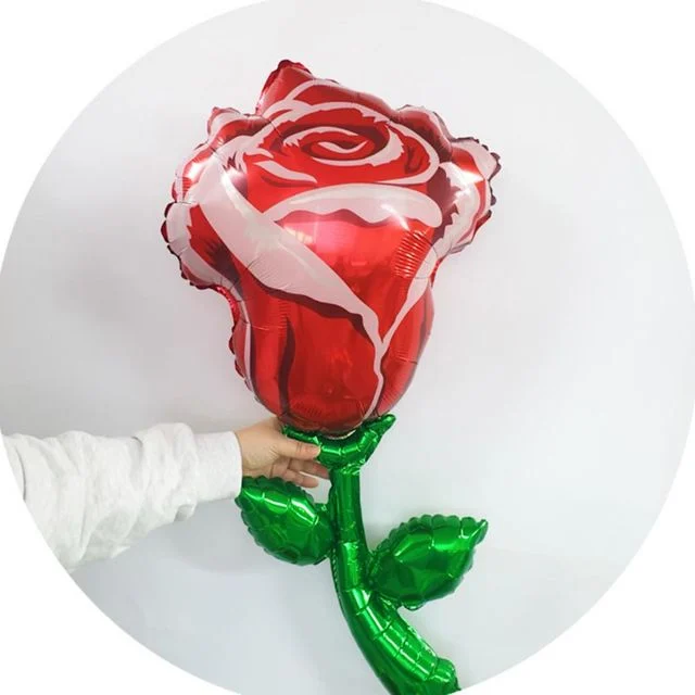 레드장미 은박풍선 꽃송이, 꽃 풍선 만들기 파티 장식