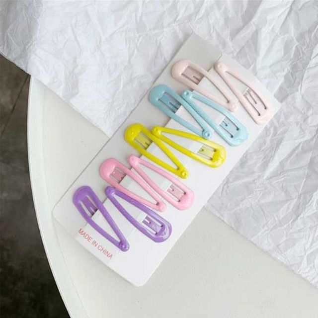 다채로운 헤어 똑딱이핀 컬러 집게 머리핀