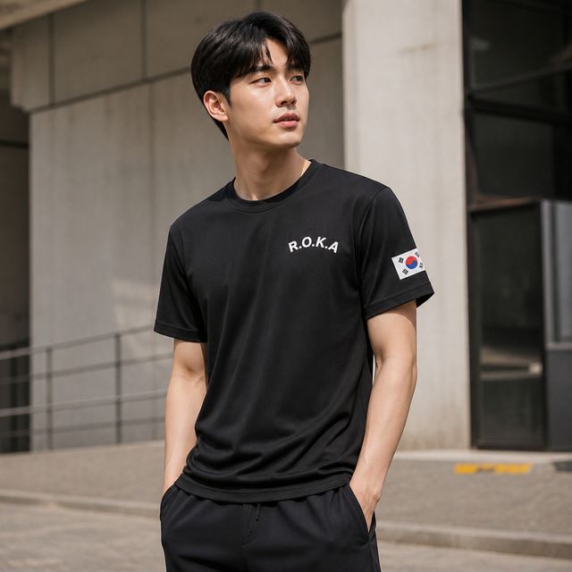 군대 쿨링 반팔 티셔츠 ROKA 로카티 체육대회 단체 행사용 훈련복 ARMY KOREA