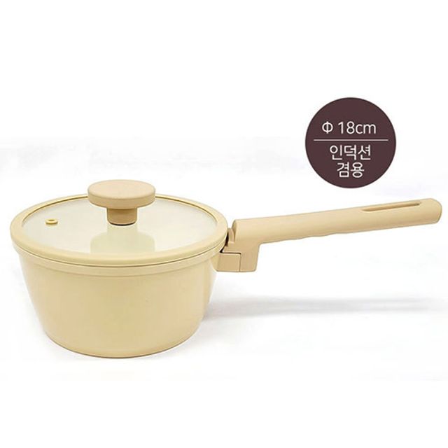 쿨샵 18cm 편수냄비 퀸덤, 세라믹코팅 인덕션겸용 냄비