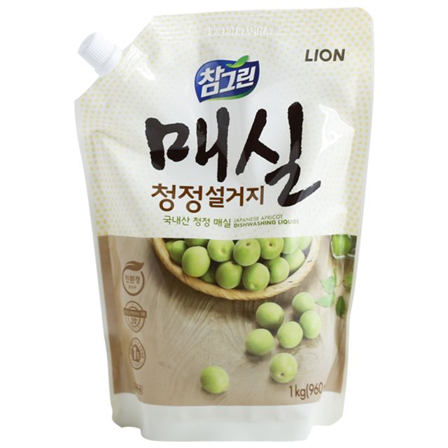 참그린 매실 주방세제 리필 1kg 대용량 친환경 세정제