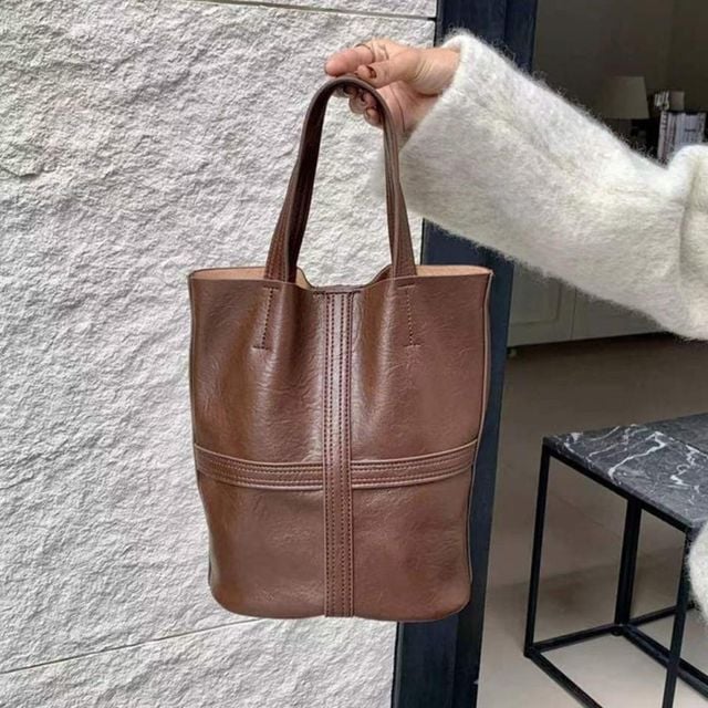 브라운 토트백 여성가방 가죽가방 핸드백 여성토트백 가죽 여성가죽 데일리백 데일리