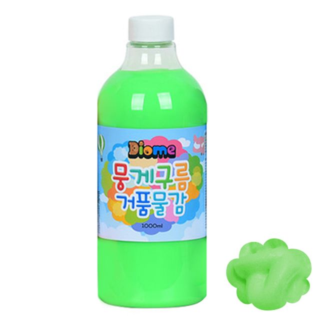 미술놀이 거품물감 1000ml 리필 형광초록 낱색