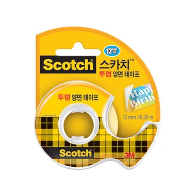 3M 스카치 투명양면테이프 136/12mmx6.35m 1개