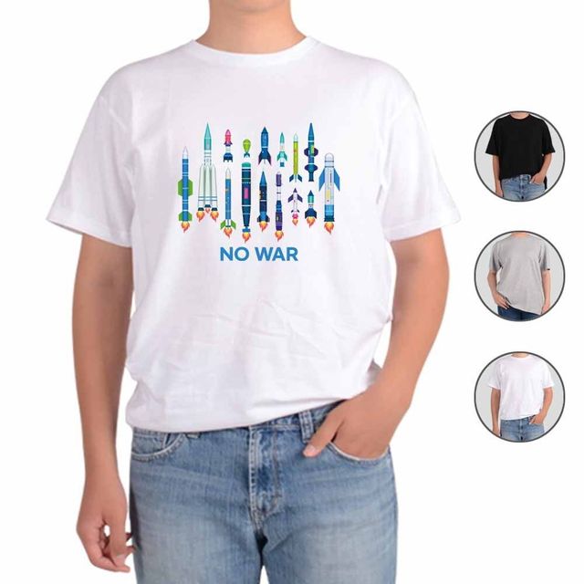 반팔티 NO WAR PEACE, 전쟁 반대 메시지 남성 티셔츠