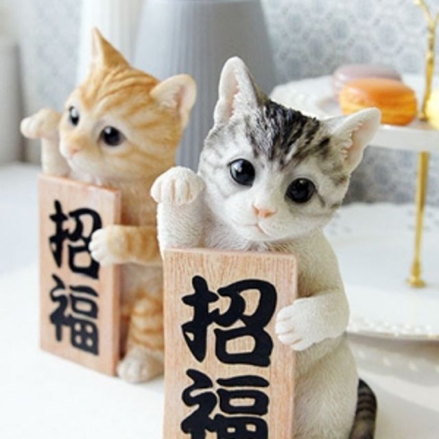 복고양이 장식품 선반 인테리어 미니어처 미니어