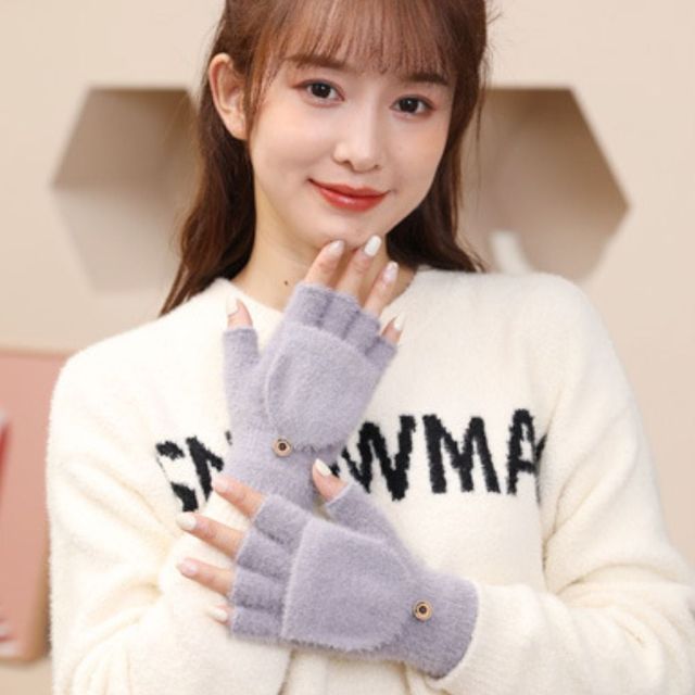 핑거홀 터치 니트 2WAY 방한 패션 기모 오