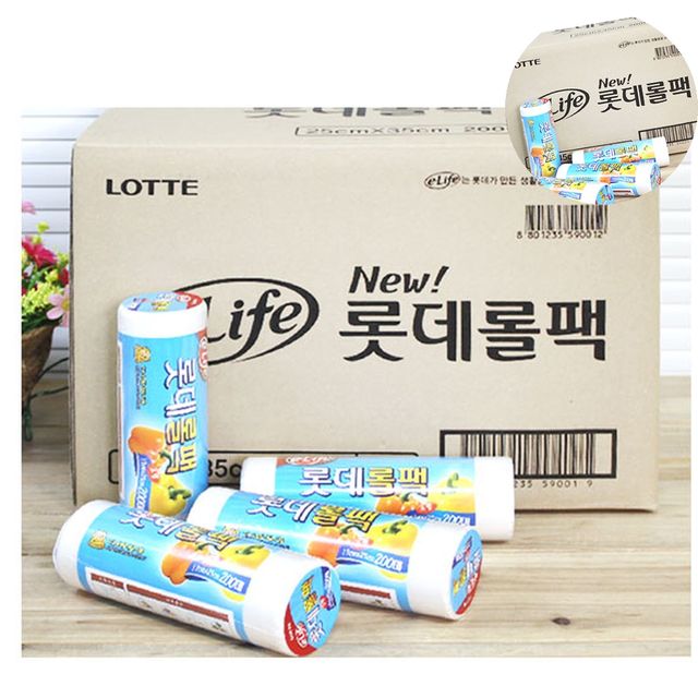 롤비닐봉투 식품용비닐 위생롤백 17 X 25 X 200매 30개