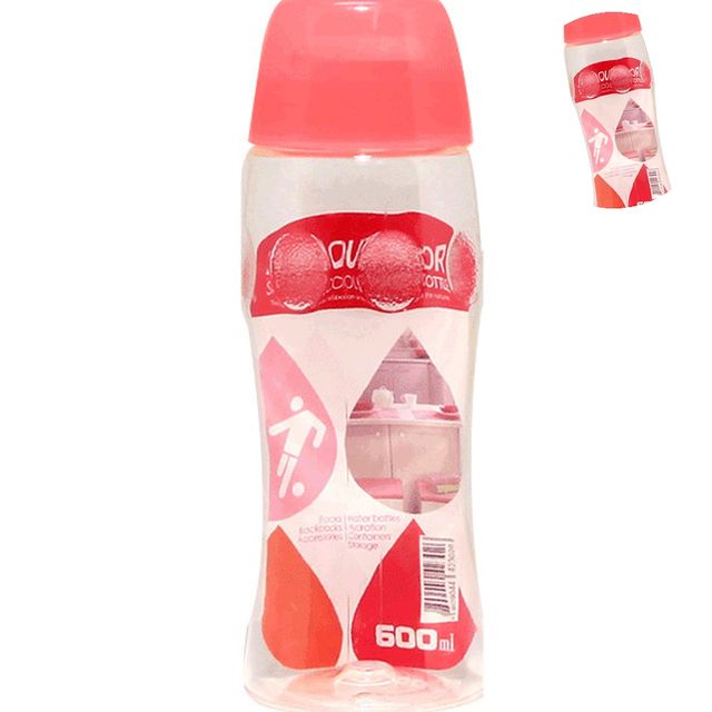 음료공병 자전거물통 슬림뚜껑물병 핑크 600ml