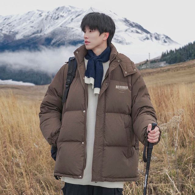 남성 겨울 트렌디 두꺼운 흰색 다운재킷