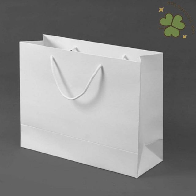 종이 쇼핑백 무지 화이트, 선물용 포장 가방 40x30
