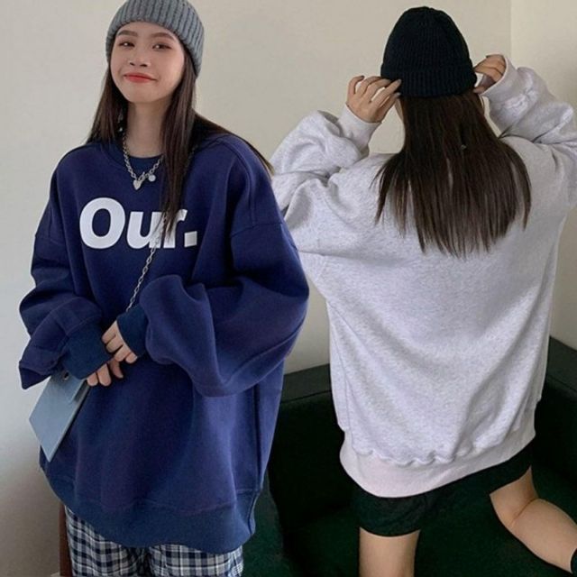 우먼 박시핏 패션 스웨트 기모안감모던 티 여성용 라운드칼라 후디