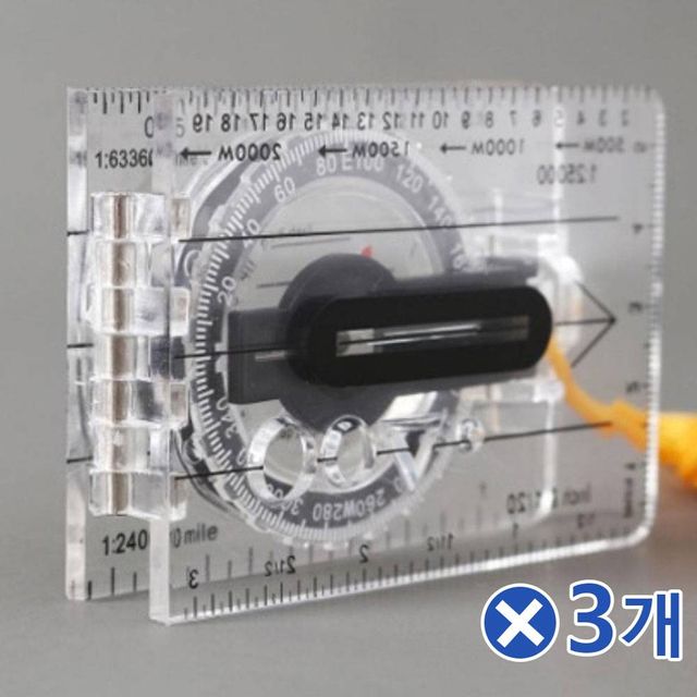 TBZ 접이식 투명 다기능 나침반 16x5.7cmx3개 등상용품