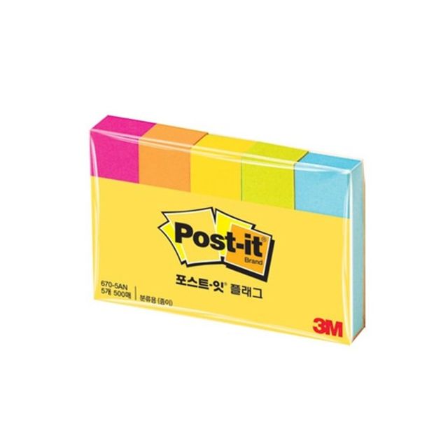 3M 포스트잇 플래그 분류용 종이 5색 500매입