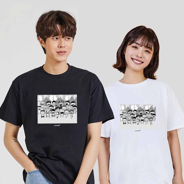 추억사진 디지털프린팅 인쇄티셔츠 반팔 오버핏