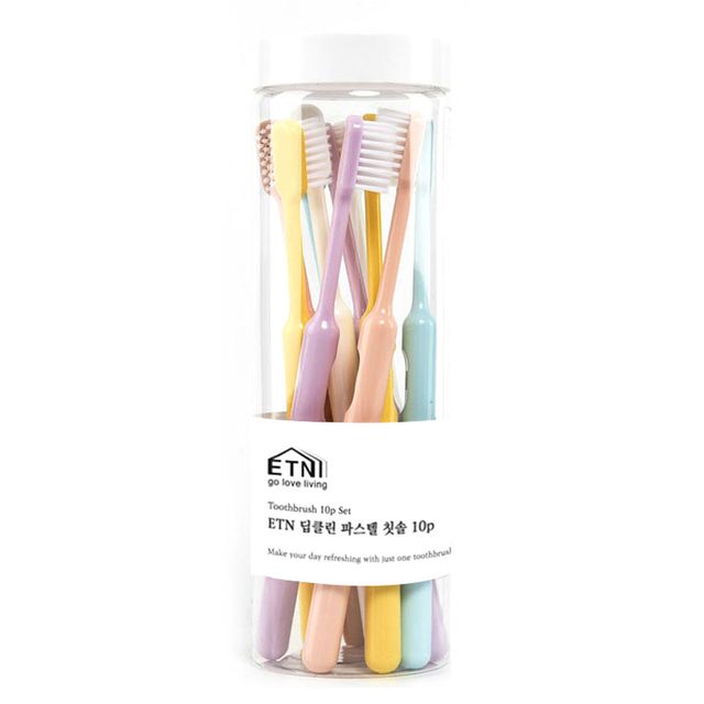 딥클린 파스텔 부드러운모10P 칫솔세트 패밀리 치솔