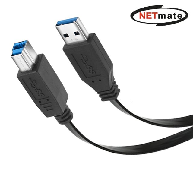 NMC-UB303F USB3.0 AM-BM FLAT 케이블 0.3m 블랙