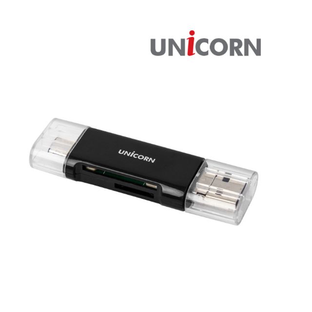 유니콘 XC-800A 블랙 통합 멀티 카드리더기 USB A타입 C타입 OTG 지원