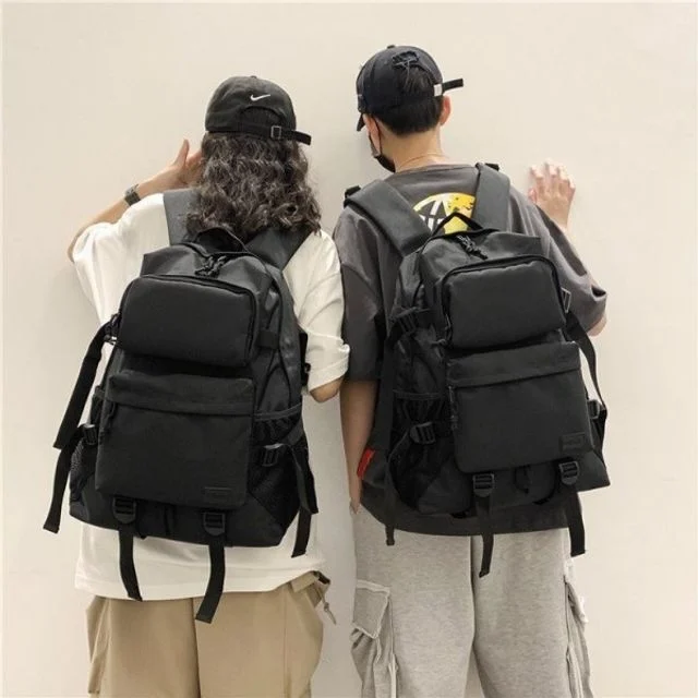 가방상점 베이직 포켓 블랙 백팩