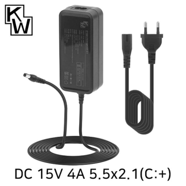 강원전자 KW 15V 4A SMPS 아답터(5.5x2.1mm/C-+) KW-A1540A(SK06T-1500400W2)