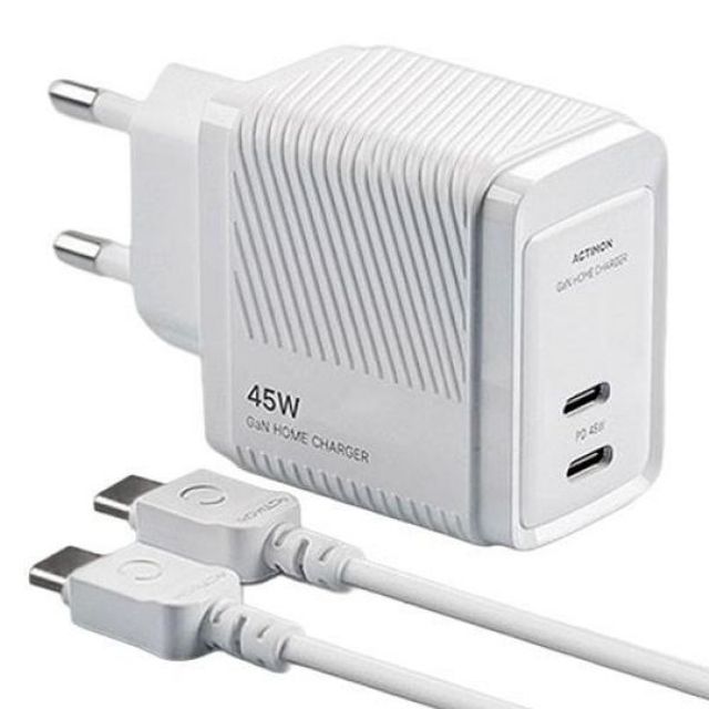 엑티몬 2포트 초고속 충전기 45W, C타입 C to C