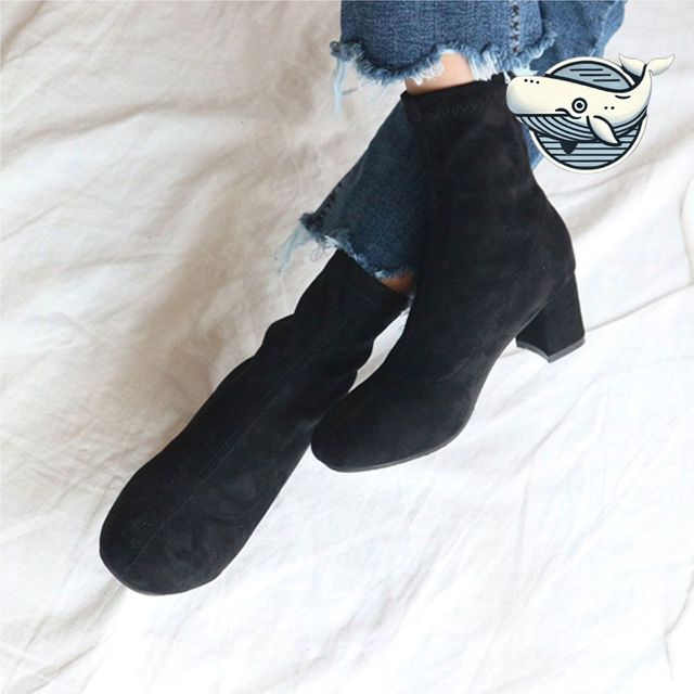 가벼운 스웨이드 앵클부츠 미들굽 가을 데일리